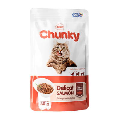 Alimento Húmedo Para Gato Delicat Trozos De Salmón 80 g