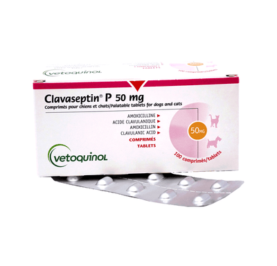 Tabletas Masticable Para Perro Invet Clavaseptin (precio por blíster) 50 mg