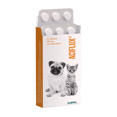 Medicamento Antiulceroso Perros Y Gatos Aciflux 500 Mg  (Precio x Blister) 10 Tab