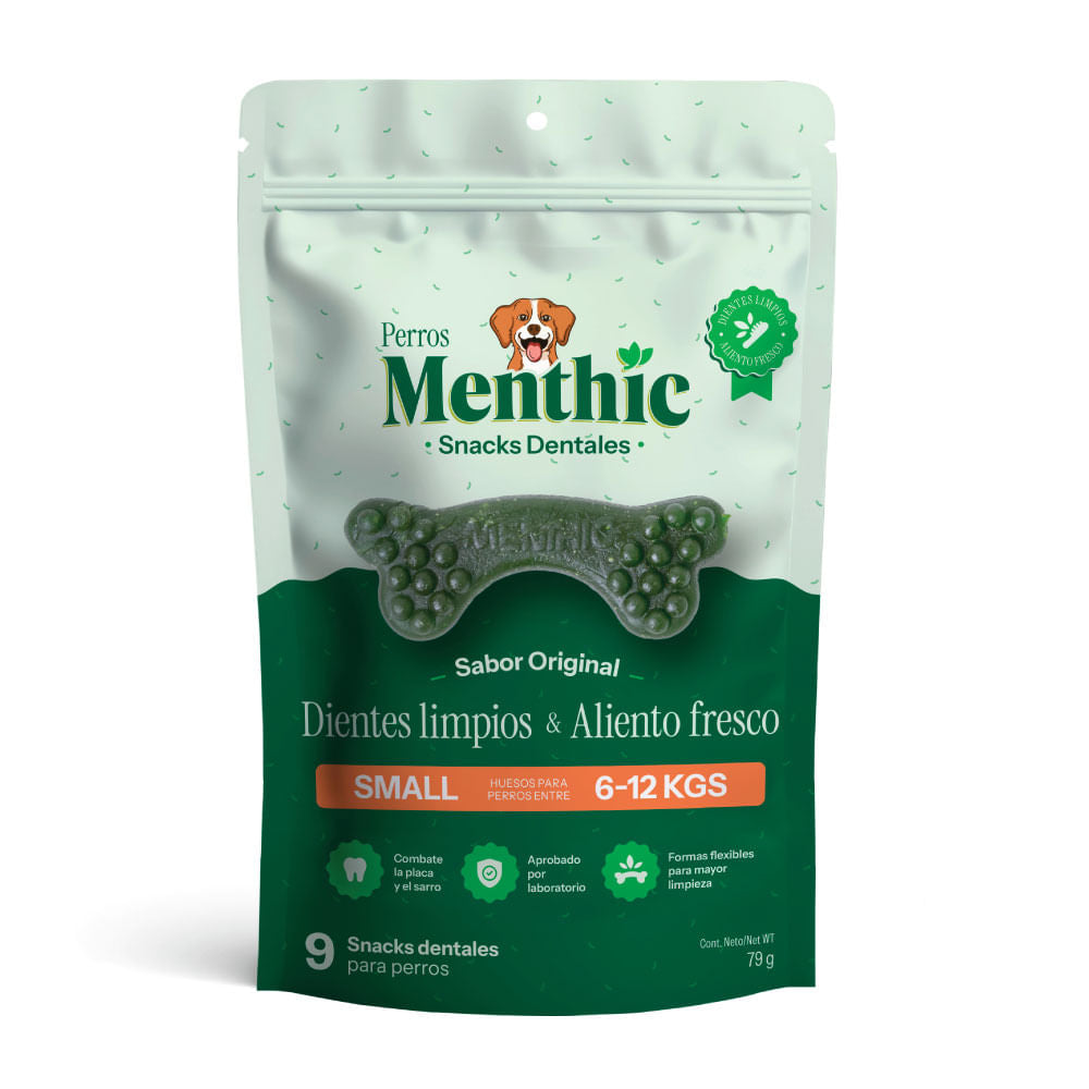 Huesos Para Perro Menthic Golosina Dental Talla S x 9 Unidades 9 u