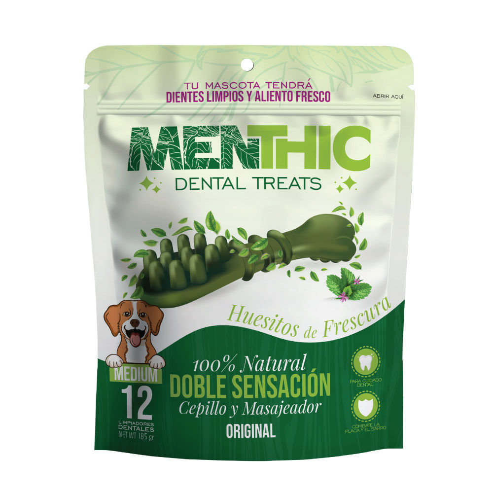 Cepillos Para Perro Menthic Golosina Dental Talla M x 12 unidades 12 Un