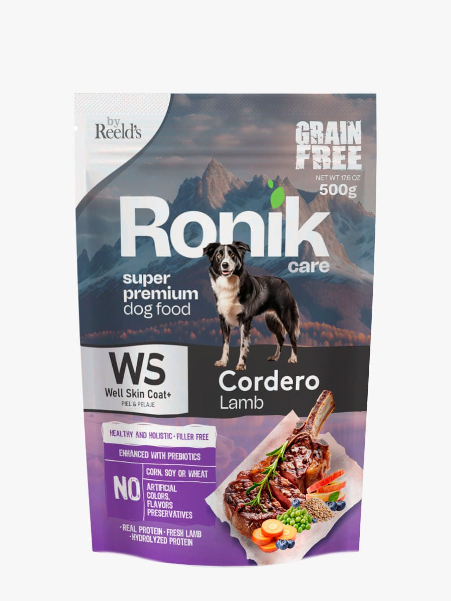 Alimento Well Skin Coat cordero para perro Ronik 500 g