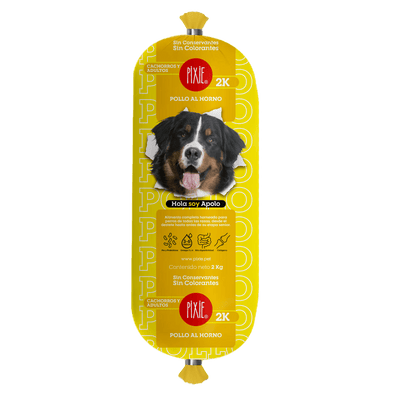 Alimento Congelado para Perro Pixie Dieta Horneada Pollo 2 kg