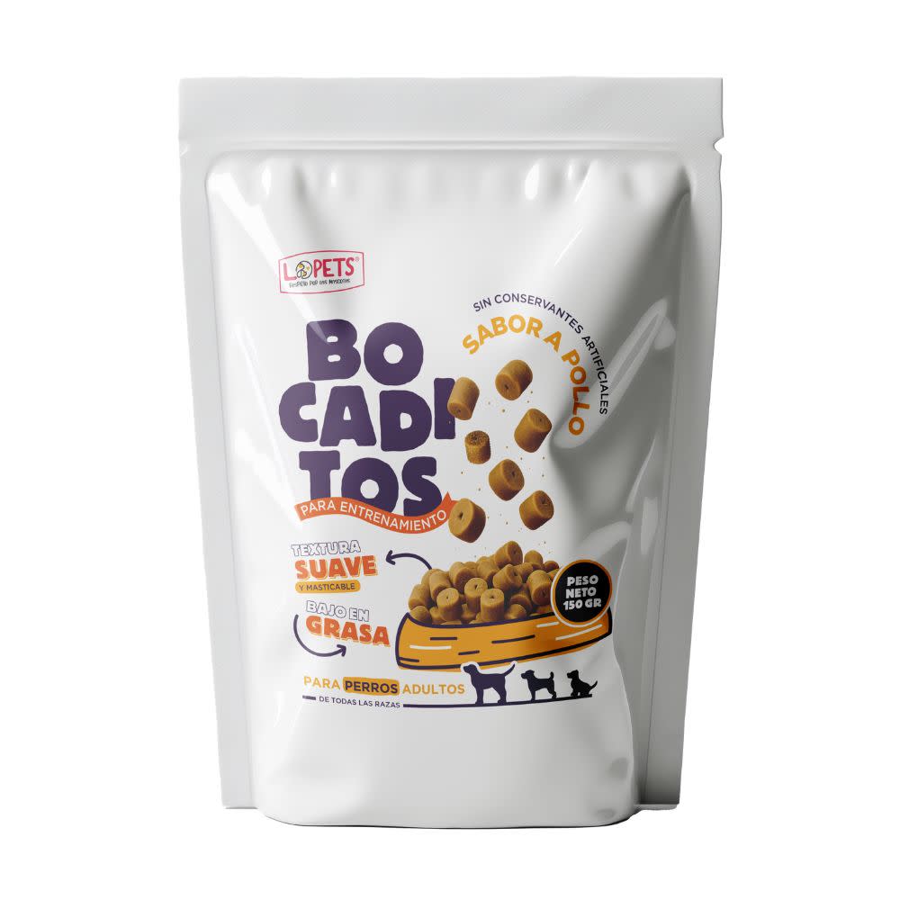 Snack Bocaditos De Entrenamiento Pollo para perro Lopets 150 g