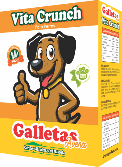 Snack Para Perro Vita Crunch Galleta Caja Avena 500 g