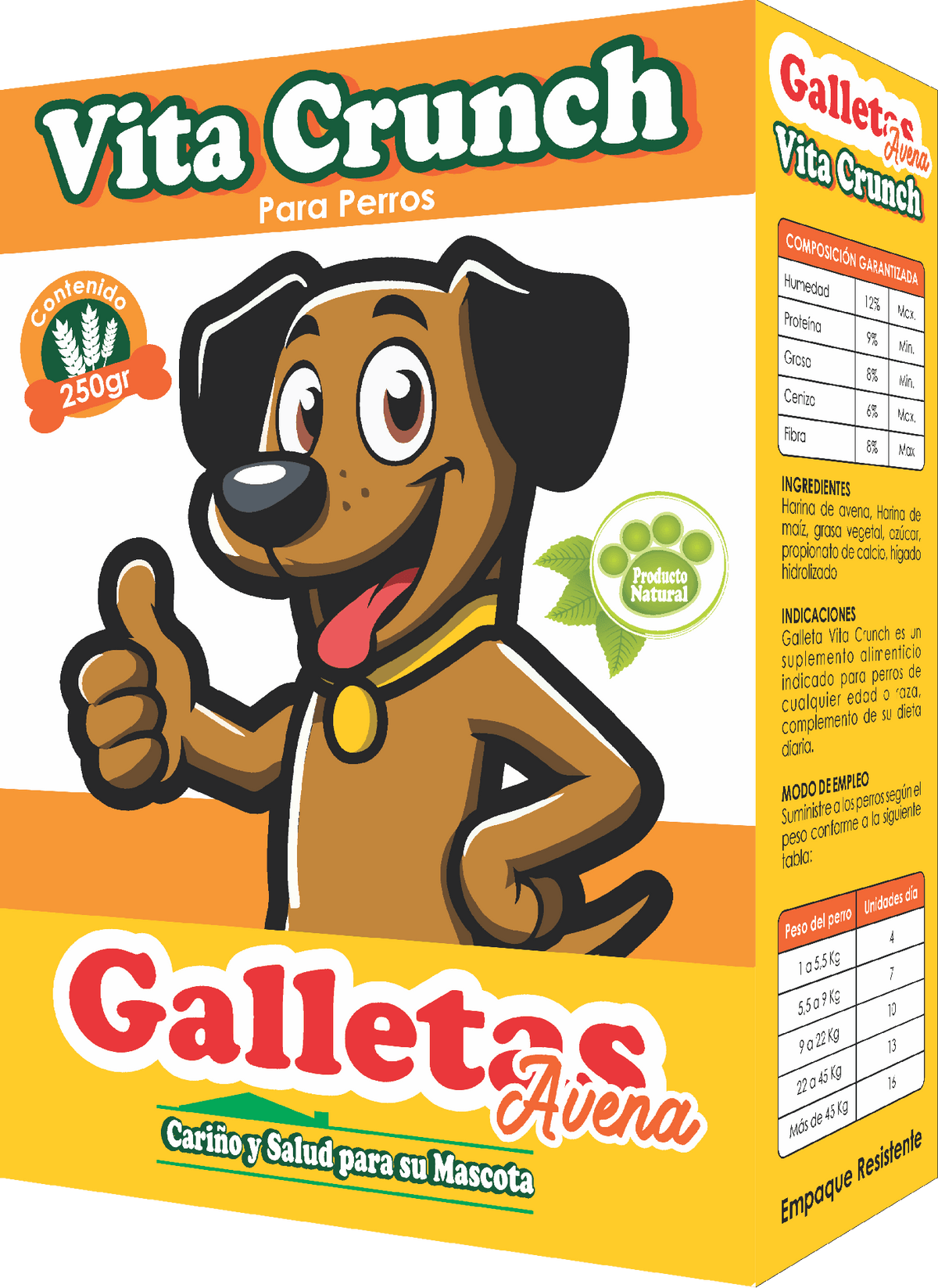 Snack Para Perro Vita Crunch Galleta Caja Avena 250 g