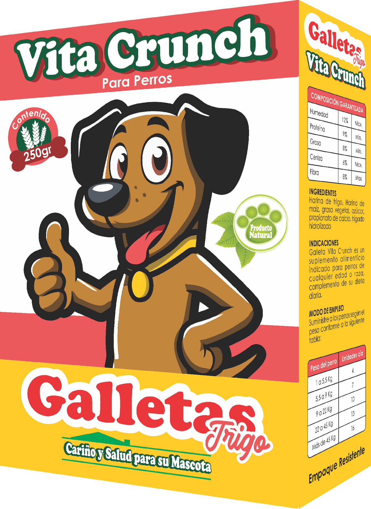 Snack Para Perro Vita Crunch Galleta Caja Trigo 250 g