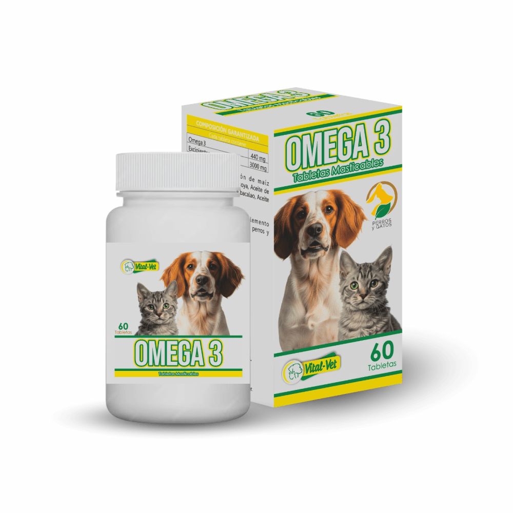 Suplemento de omega 3 para mascotas Vital Vet 60 Tab.