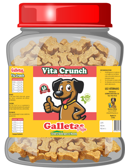 Snack Para Perro Vita Crunch Bombonera Galleta Trigo 1000 g