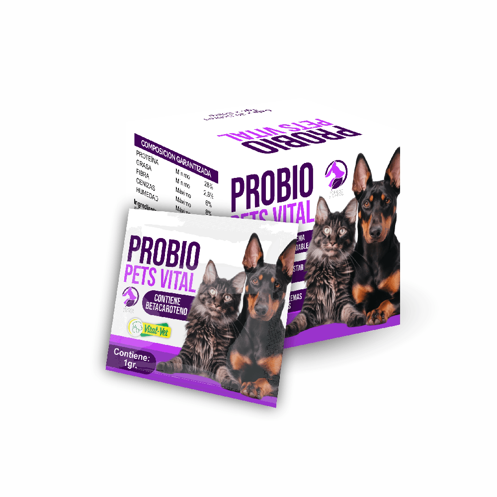 Suplemento probiótico para mascotas Probiopets Vital Vet 1 Sob.