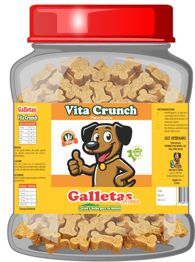Snack Para Perro Vita Crunch Bombonera Galleta Avena 1000 g