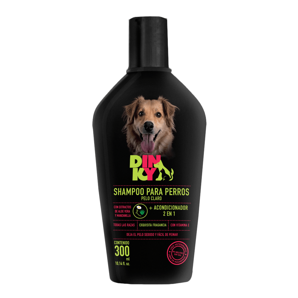 Shampoo Para Perro 2 en 1 Dinky Pelo Claro 300 ml