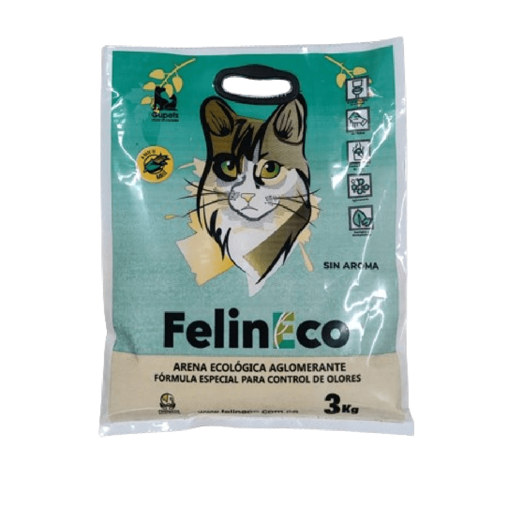 Arena Para Gato Felineco Maiz Sin Aroma 3 kg