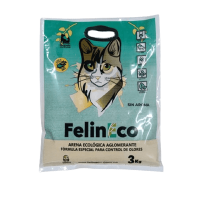 Arena Para Gato Felineco Maiz Sin Aroma 3 kg