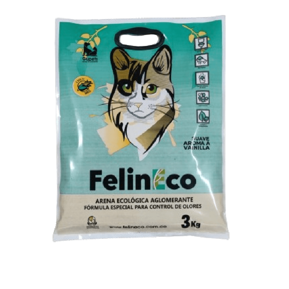 Arena Para Gato Felineco Maiz Vainilla 3 kg
