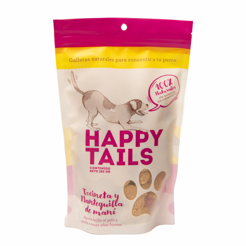 Galleta Para Perro Happy Tails Tocineta Y Mantequilla De Maní 180 g