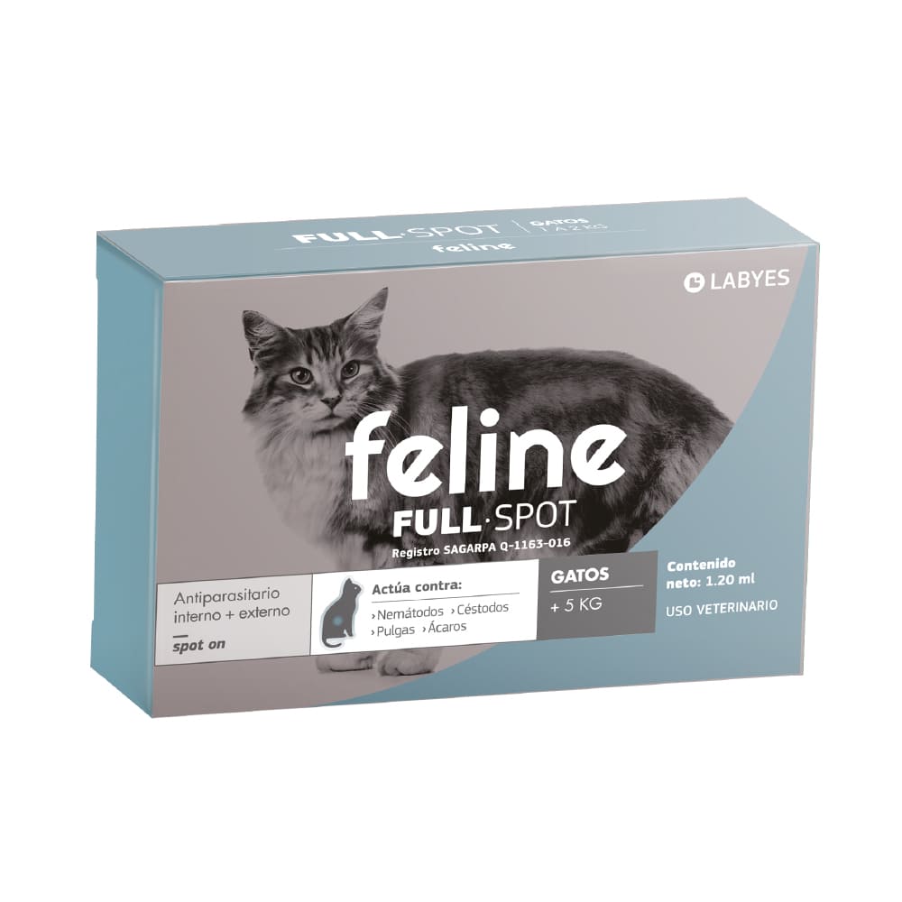 Antiparasitario Interno y Externo Para Gato Feline Fullspot 4 Semanas >5 kg