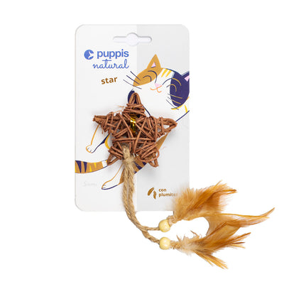 Juguete Para Gato Estrella Con Plu  Marrón Único