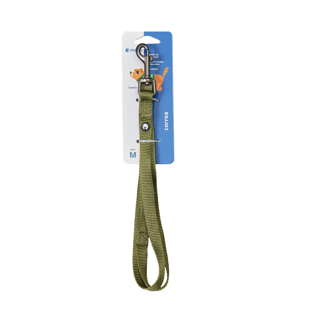 Correa Para Perro Nylon Oliva Puppis M