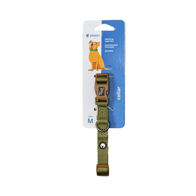 Collar Para Perro Nylon Oliva Puppis L