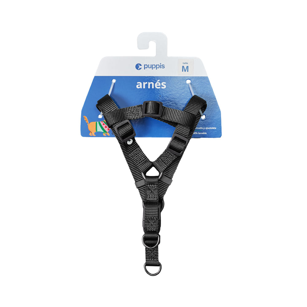 Arnés Para Perro Nylon Negro Puppis M