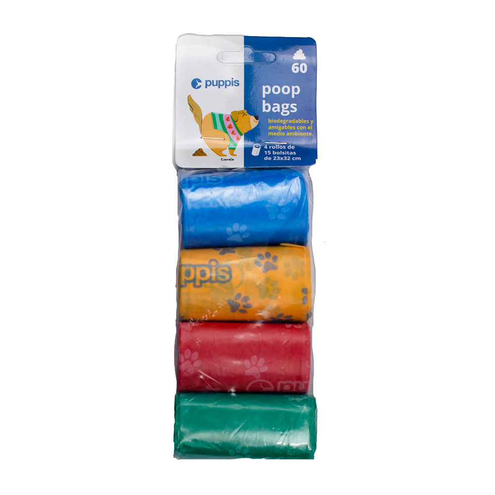Bolsas Recolectoras Poop Bag Puppis 4 Rollos x15