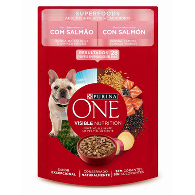 Alimento Húmedo Purina One para perros cachorros y adultos sabor salmón 85 g