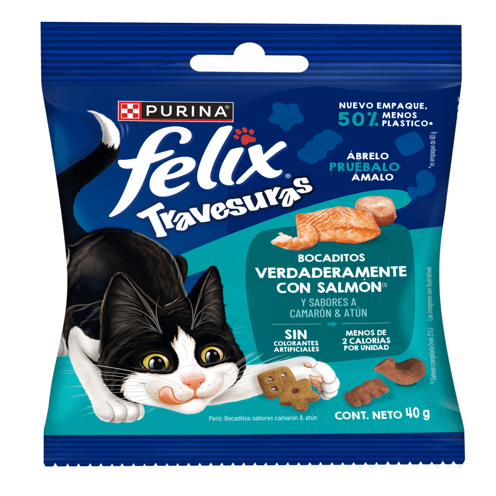Snack Travesuras Salmón para Gato Felix 40 g