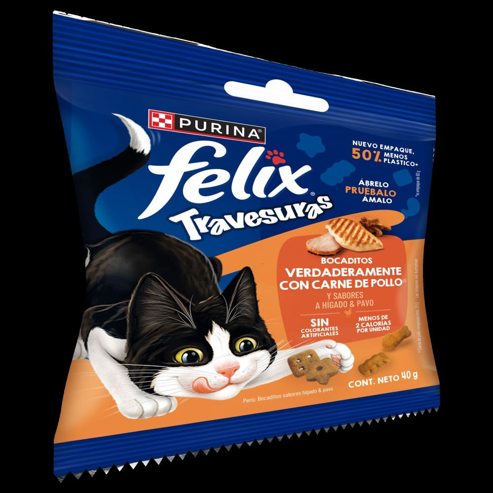 Snack Travesuras Pollo para Gato Felix 40 g