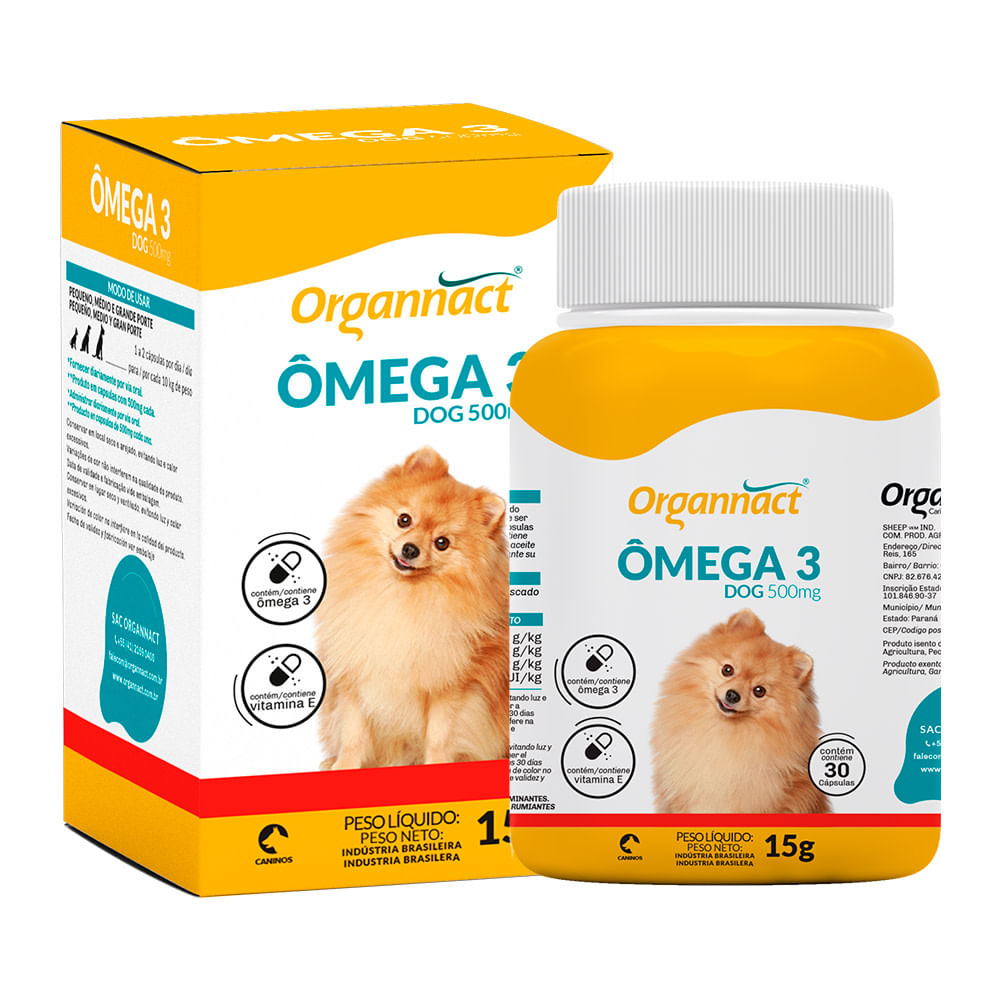 Suplemento Vitamínico para Perro Omega 3 Organnact 500 mg