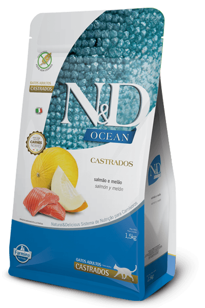 Alimento Seco N&D Ocean Feline Adult Castrado Salmón 7,5 kg
