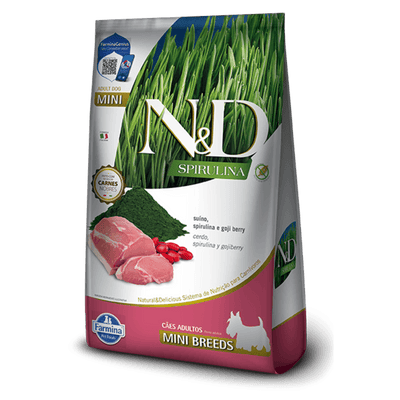 Alimento N&D Spirulina Can Suino Adt Mini 2 kg