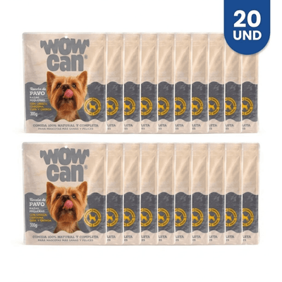 Combo Alimento Húmedo Para Perro Wow Can Pavo Razas Pequeñas x20 20 Un