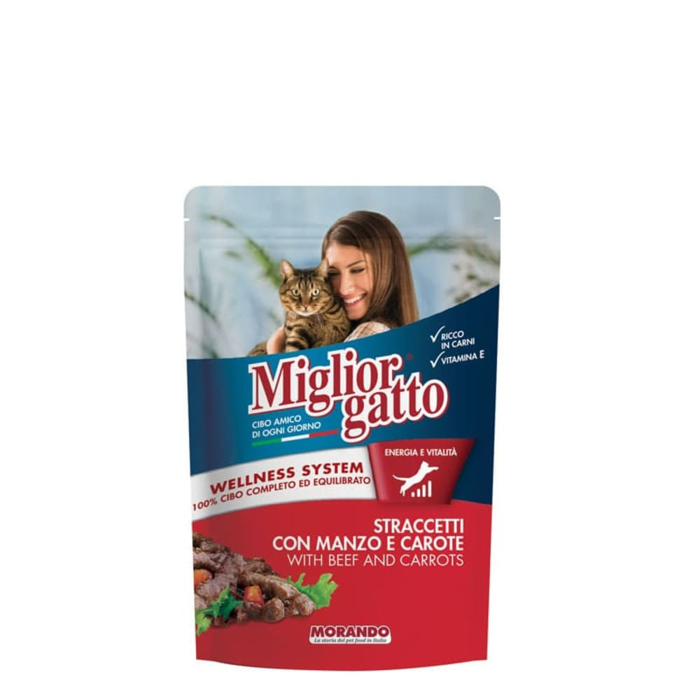 Alimento Húmedo Morando Miglior Gato Res y Zanahoria 100 g
