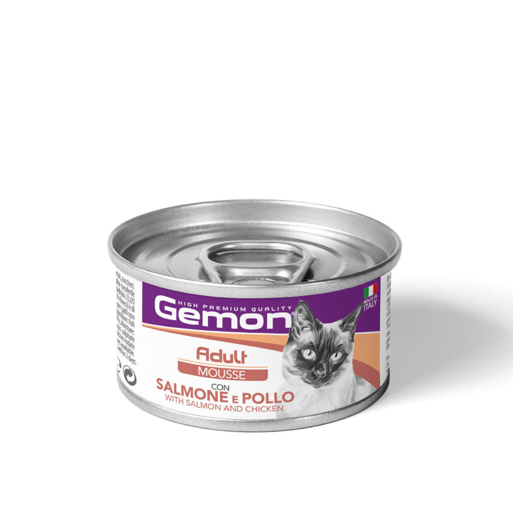 Alimento Húmedo Gemon Mousse Adult Salmon Chicken Para Gato 85 g