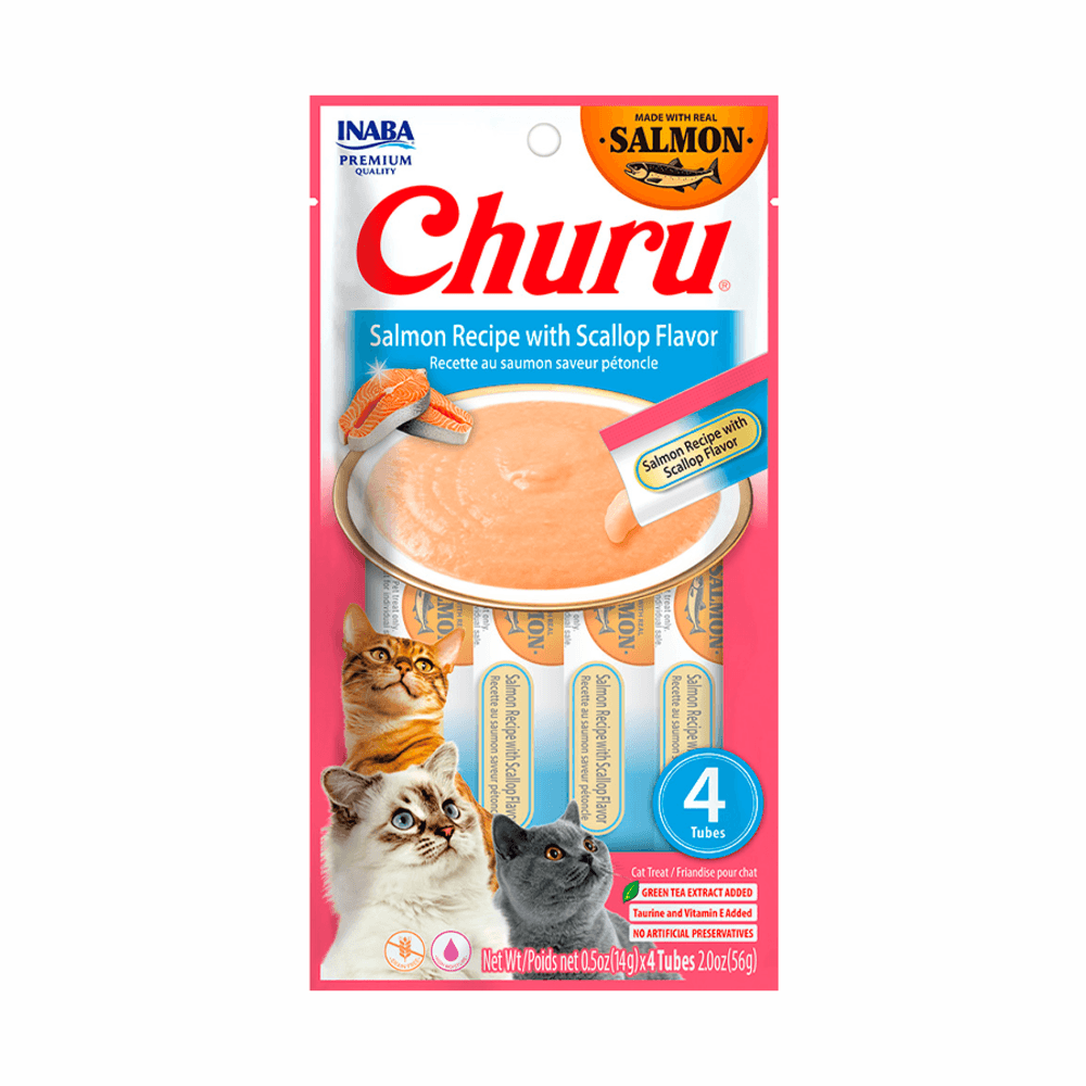 Snack Churu Salmón y Vieira para Gato 4 x 14 g