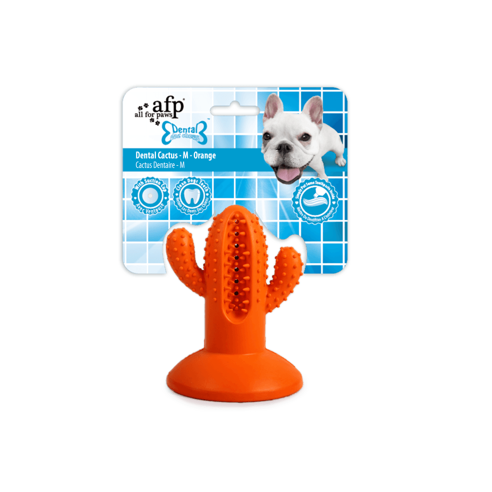 Dental Afp Cactus Goma Naranja Para Perro M
