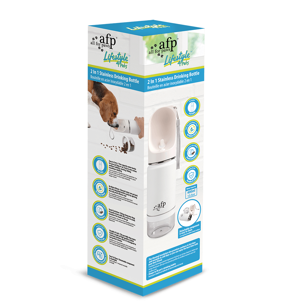 Botella Afp Lifestyle4Pets de Acero Inoxidable para Perro 400 ml