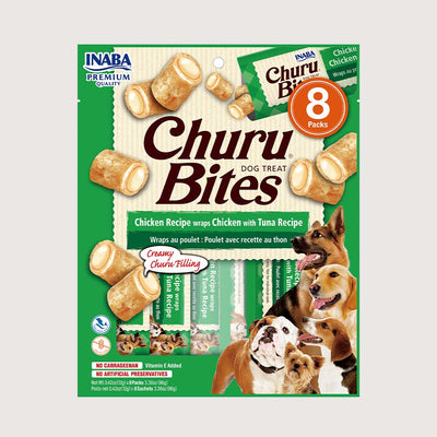 Snack Cremoso Para Perro Churu Bites Pollo Wraps Con Atún Viera 96 g