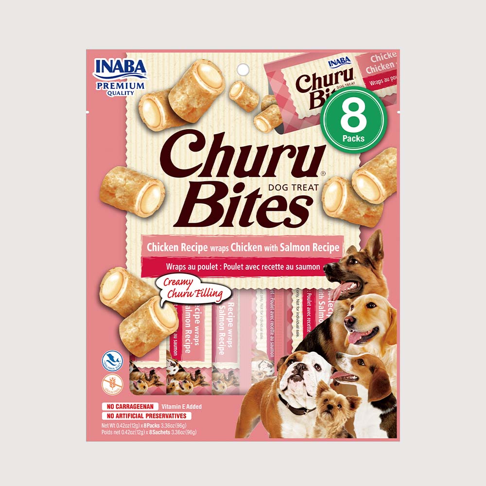 Snack Cremoso Para Perro Inaba Churu Bites Pollo Wraps Con Salmón 96 g