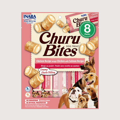 Snack Cremoso Para Perro Inaba Churu Bites Pollo Wraps Con Salmón 96 g