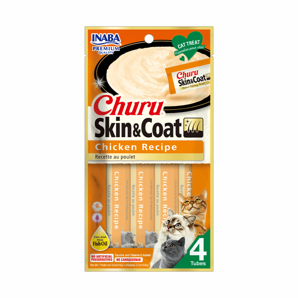 Snack Churu Skin & Coat Pollo para Gato 4 x 14 g