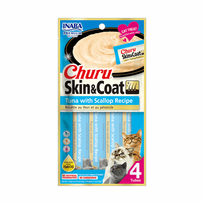 Snack Churu Skin & Coat Atún y Vieira para Gato 4 x 14 g