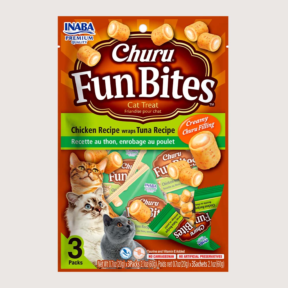 Snack Para Gato Churu Fun Bites de Pollo con Atún 3 PACKS X 20 g
