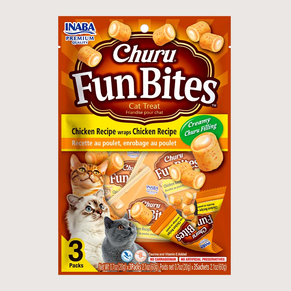 Snack Para Gato Churu Fun Bites de Pollo Relleno de Pollo 3 PACKS X 20 g