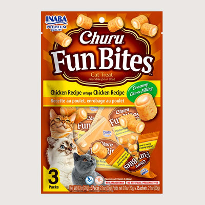 Snack Para Gato Churu Fun Bites de Pollo Relleno de Pollo 3 PACKS X 20 g