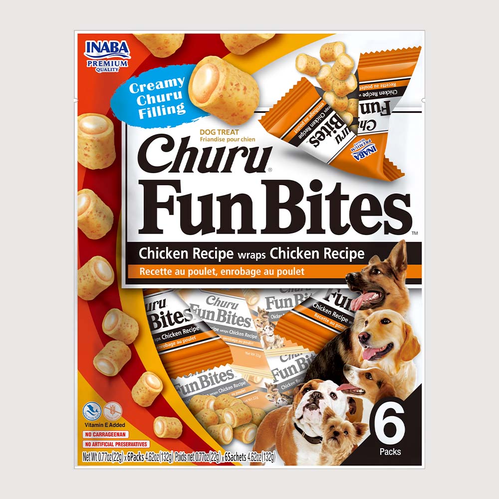 Snack Para Perro Fun Churu Bites Pollo Relleno de Pollo 6 POUCH X 22 g