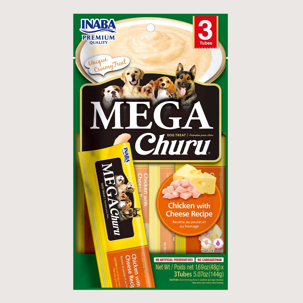 Snack Para Perro Mega Churu Pollo con Queso 3 TUBOS X 48 g