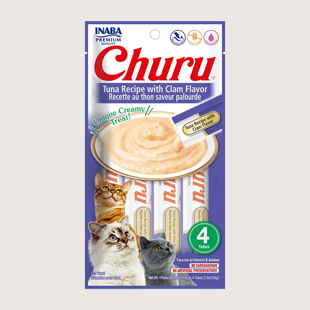 Snack Para Gato Cremoso Inaba Churu Atún Y Almeja 14 g