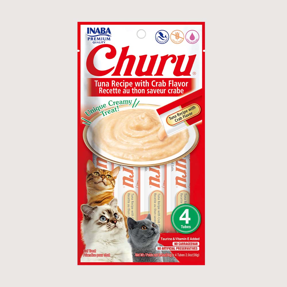 Snack Para Gato Cremoso Inaba Churu Atún Y Cangrejo 14 g